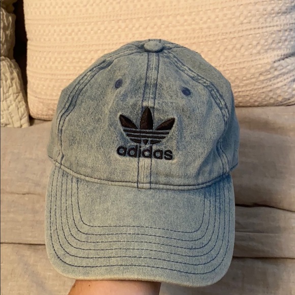 adidas trefoil denim baseball hat